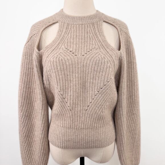 Isabel Marant Palma Sweater Beige Cashmere Wool Open Back Boho Preppy Size 6 - Picture 4 of 13